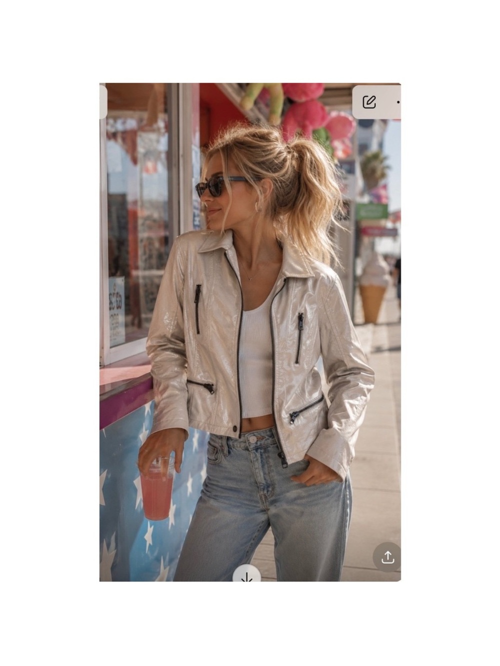 NWT Chaser Faux Leather Moto Jacket Med